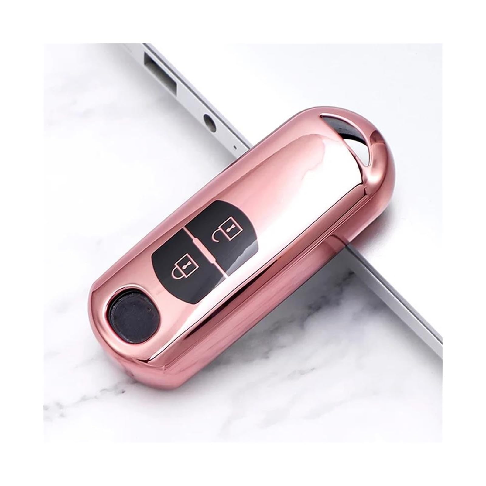 Coque de protection clé Mazda en rose élégant avec 2 boutons pour CX-3 CX-5