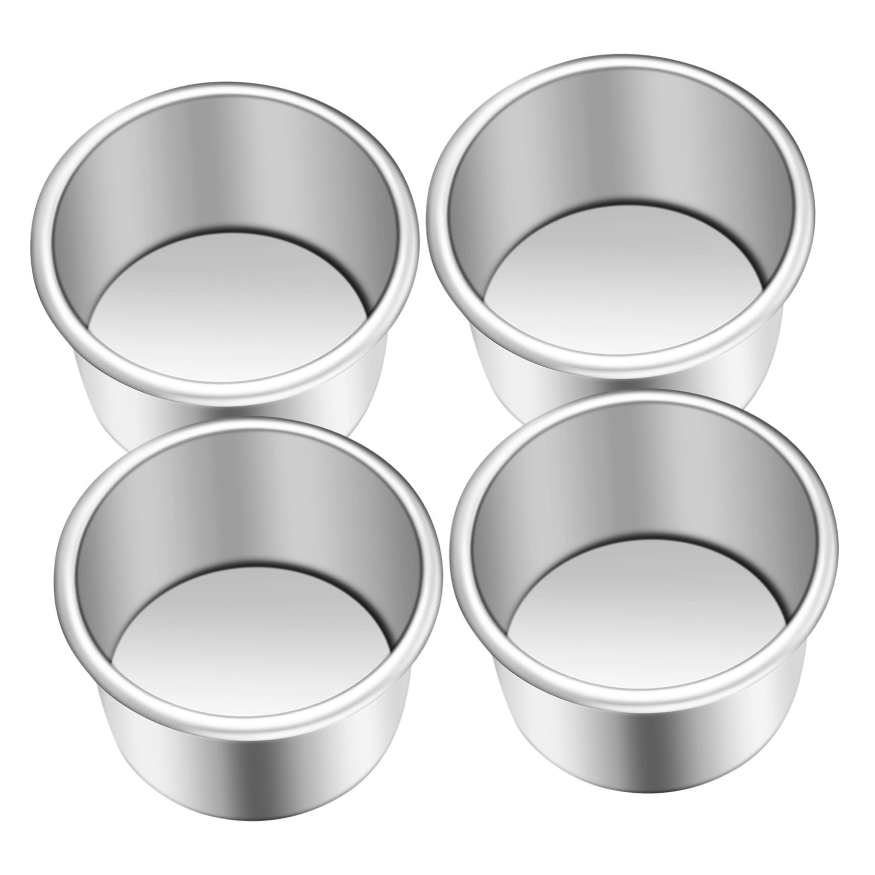 Toyvian 20 Piezas Molde Redondo para Hornear con Base Desmontable Molde de Aluminio Resistente para Tartas Pequeñas para Pasteles y Mousse Antiadherente y Duradero