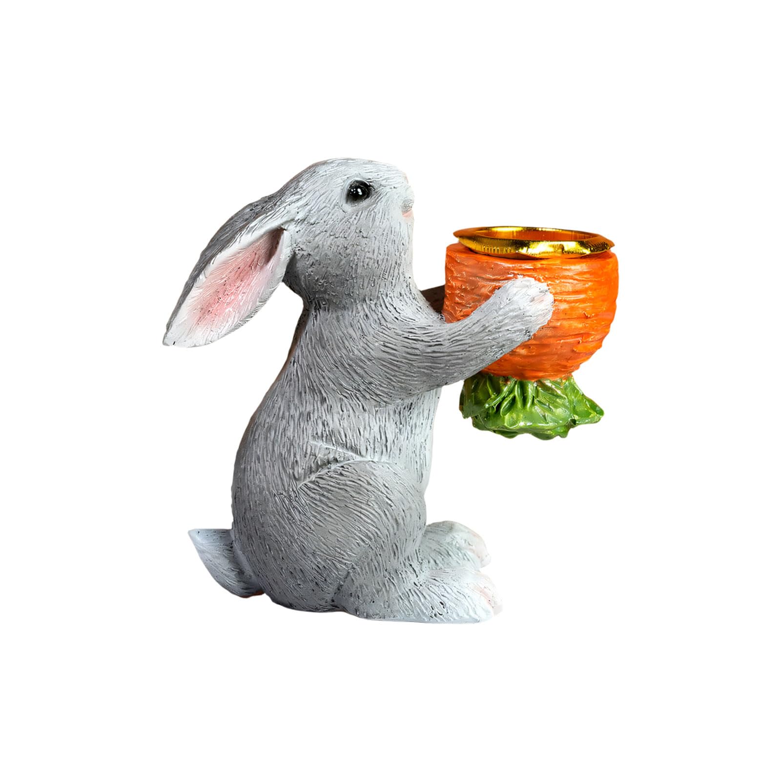Bunnies Tealight Holders Resin Rabbits Statue Figurines Ornament Spring Home Decors Easter Decorations Holders
