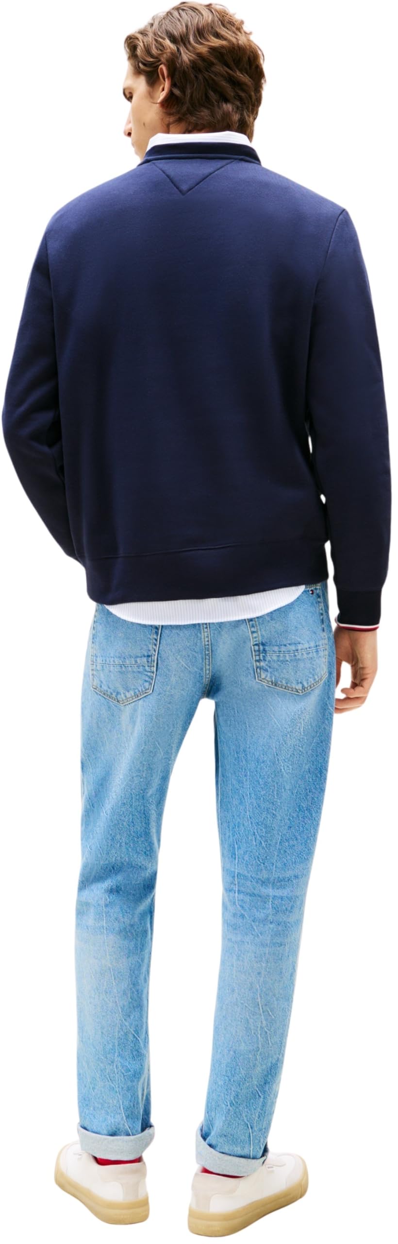 Tommy Hilfiger Small Tommy Logo Crewneck Mw0mw37471 Sweat-Shirt à Enfiler Homme (Lot de 1)