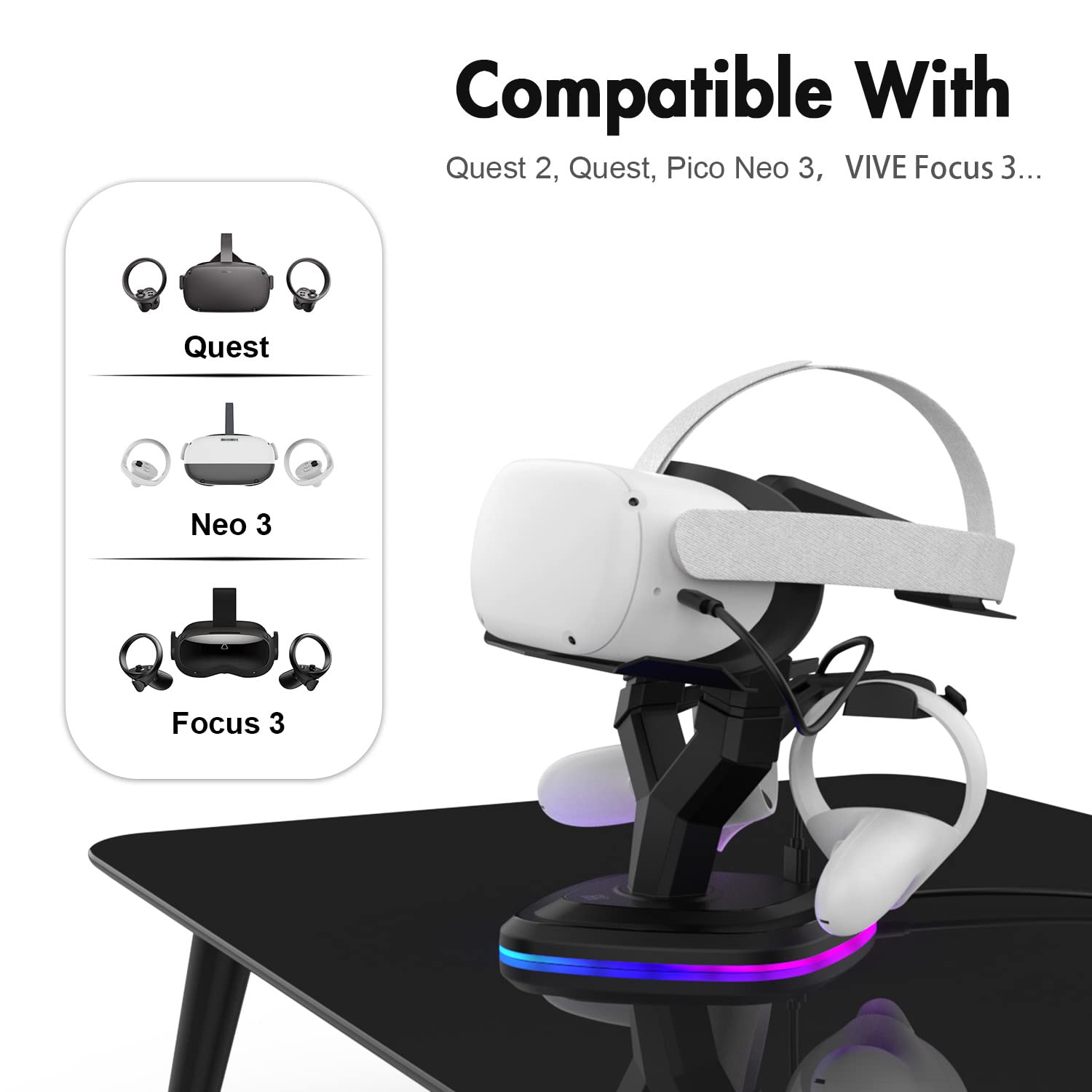 Amazon.co.jp: AMVR ヘッドセットfor Quest 2 充電ドック、VRヘッド