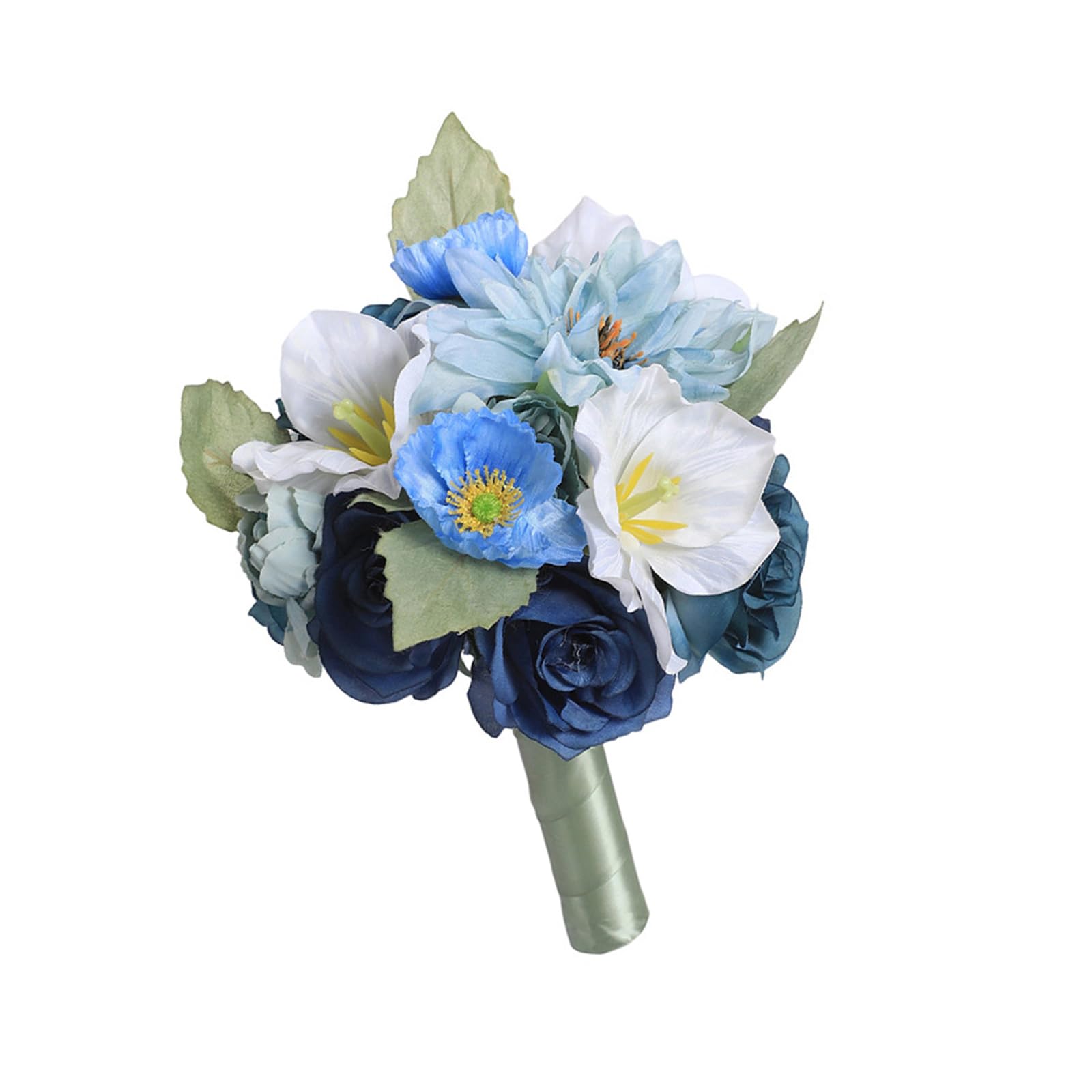 Tfaoys Multicolor Bouquets With Ribbon For Bride Bridesmaid 30Cm High Realistic Artificial Flower Bouquets Photography Supplies Bridesmaid