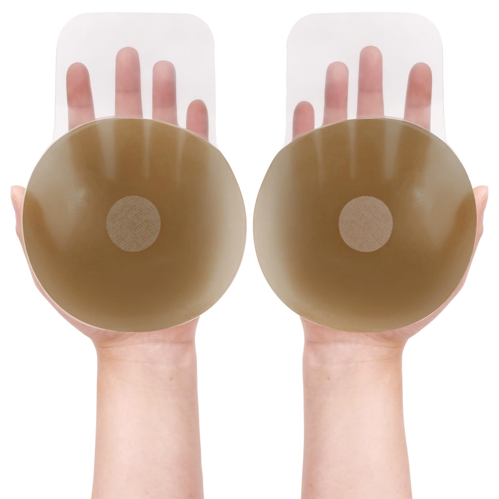 Shintrend Nipple Cover for Women: Silicone Breast Lift Pasties 5.1inch Reusable Adhesive Sticky Bra with Bob Tape