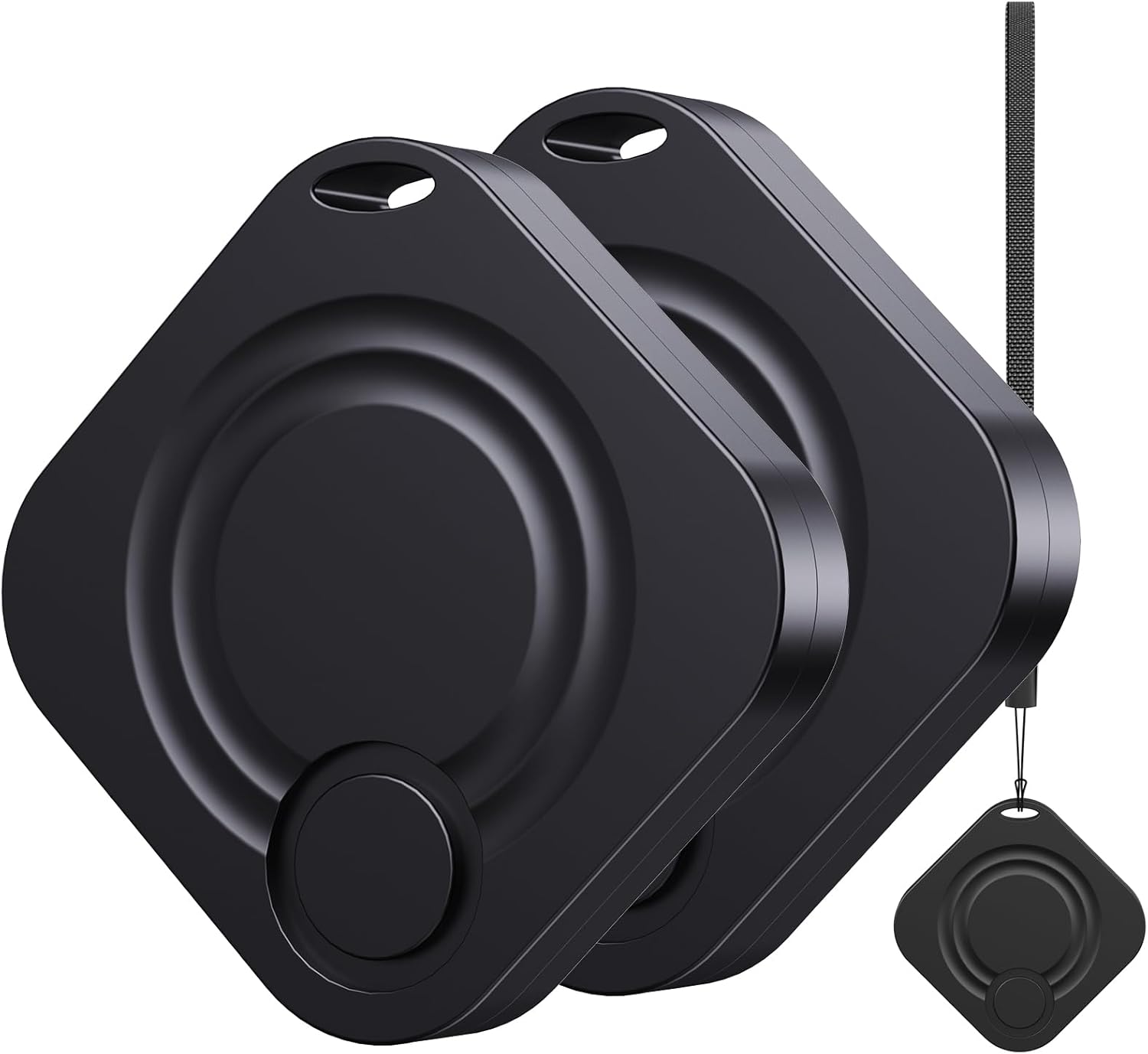 Localizzatore GPS - 2 pezzi Smart Tag compatibile con Apple Find My (Solo iOS 14.5+), Localizzatori Bluetooth Trova Chiavi Impermeabile IP67, per Valigia/Borsa/Bambini/Cani, Batteria Sostituibile 2 Pack Nero - Immagine 1
