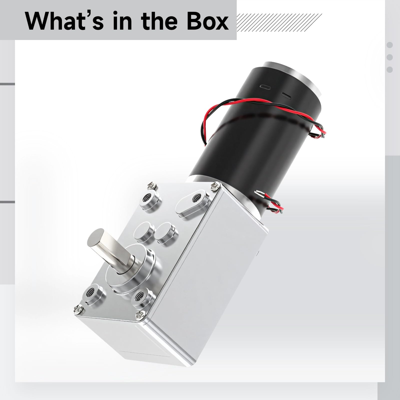 DC-Motor mit hohem Drehmoment, Permanentmagnet-Getriebemotor 12V, 8mm-Wellenmotor, bidirektional selbstsichernd, Edelstahl, kompaktes rechteckiges Design