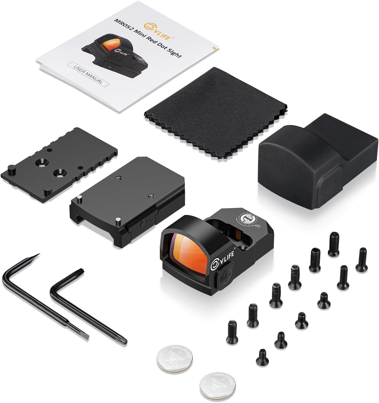 CVLIFE WolfProwl Red Dot Sight for Pistol Compatible with RMR Footprint, 3 MOA Compact Reflex Sight with Adapter Plate for MOS, Motion Awake Pistol Red Dot for RMR Footprint