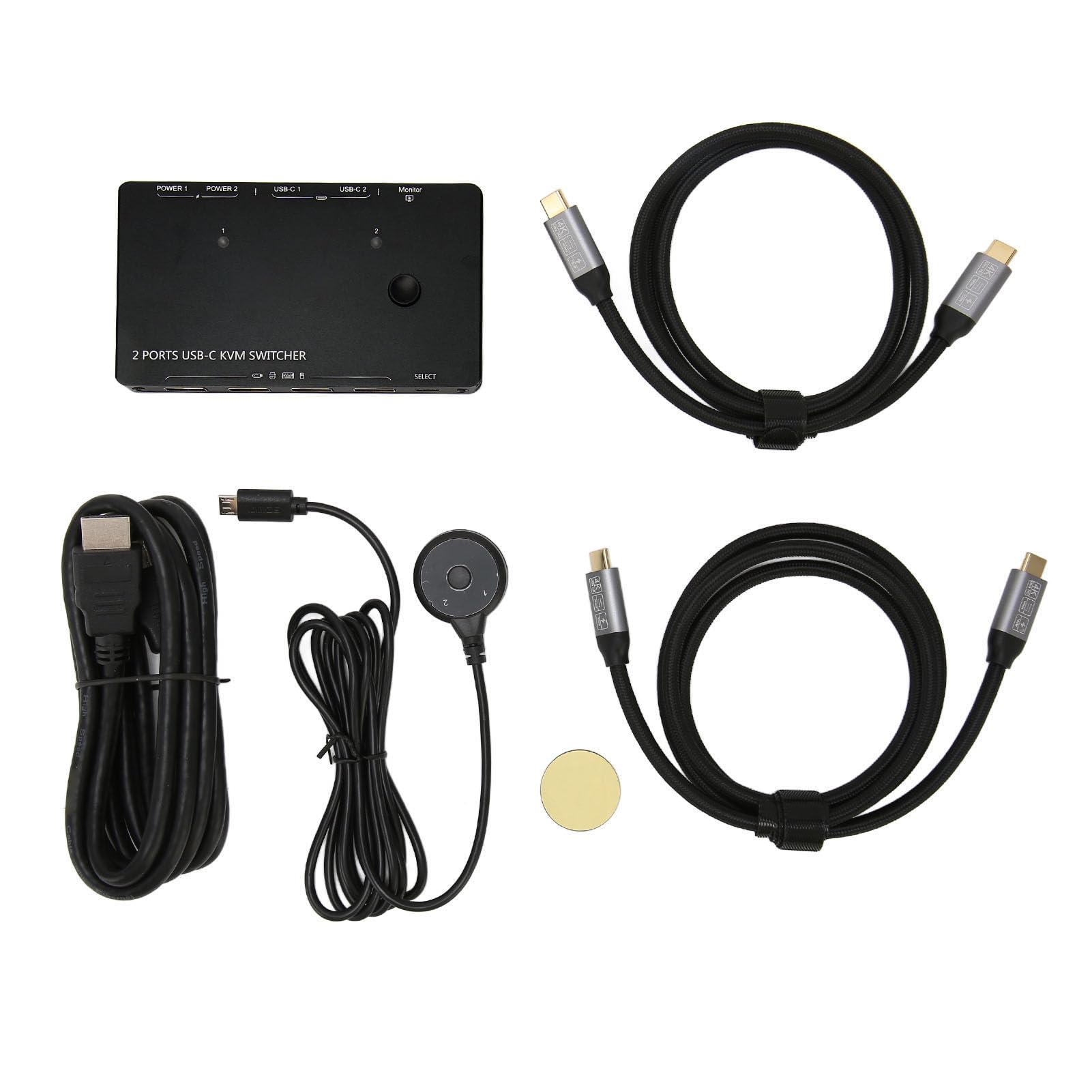Bewinner Switch KVM USB C 2 Ingressi 1 Uscita, Switcher KVM EDID Autoadattativo 4K 60Hz, Trasmissione a 10 Gbps per Monitor Desktop Laptop, Supporta Dispositivi PD e USB da 100 W