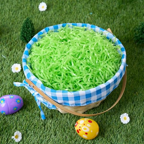 JOYIN 680 g de grama de Páscoa, grama falsa de plástico verde claro puro, grama de ráfia desfiada pa