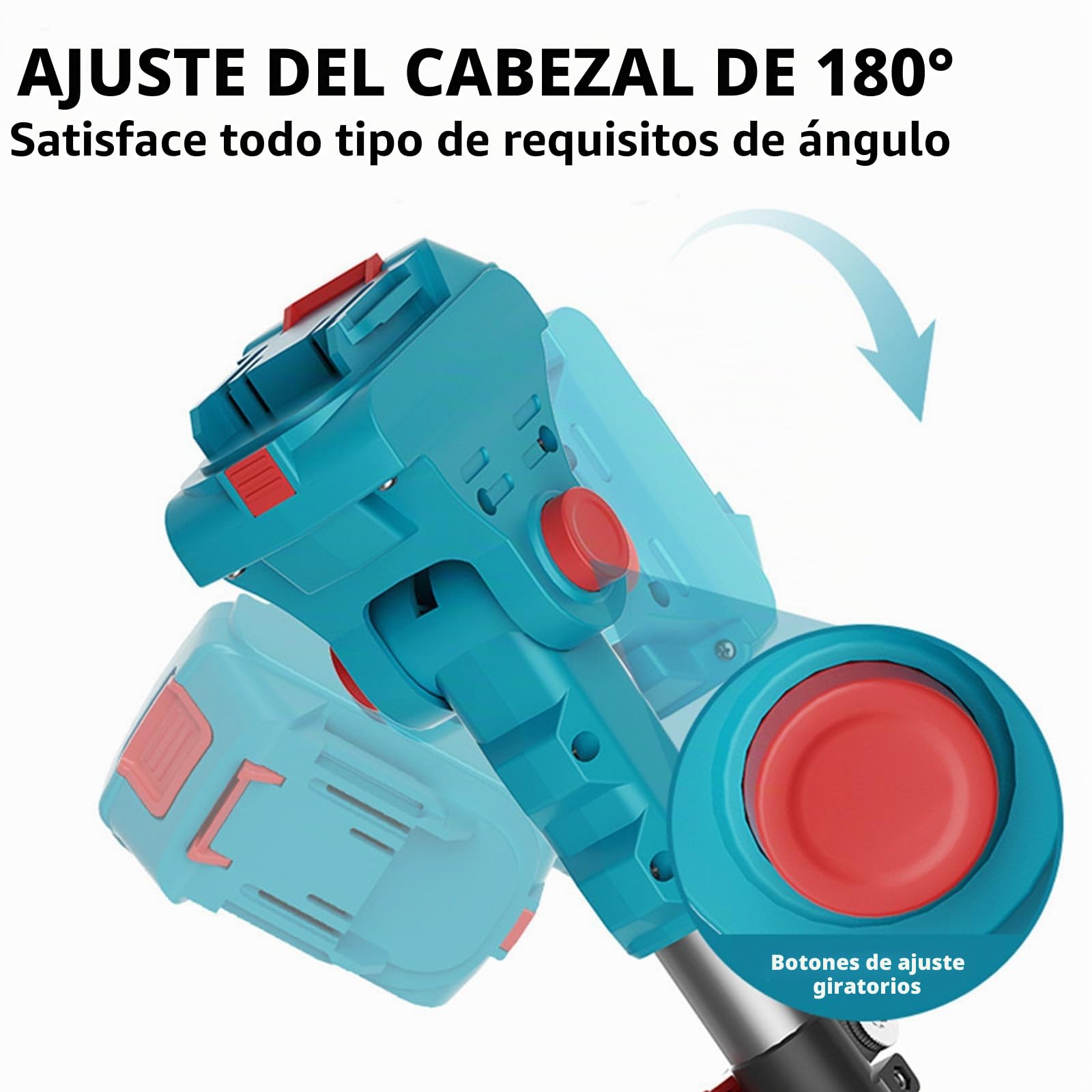 Motosierra de poda inalámbrica 2 en 1, motosierra eléctrica con 2 baterías de 3.0 Ah y cargador, mango telescópico extensible de 1,3 a 2,5 m, 4100 RPM, cabezal giratorio de 180°