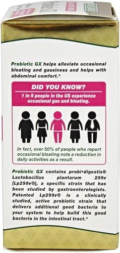Miniatura 3 de Nature's Bounty Probiotic GX Gas & Hinchazón Formula, Cápsulas 25 ea (Paquete de 4)