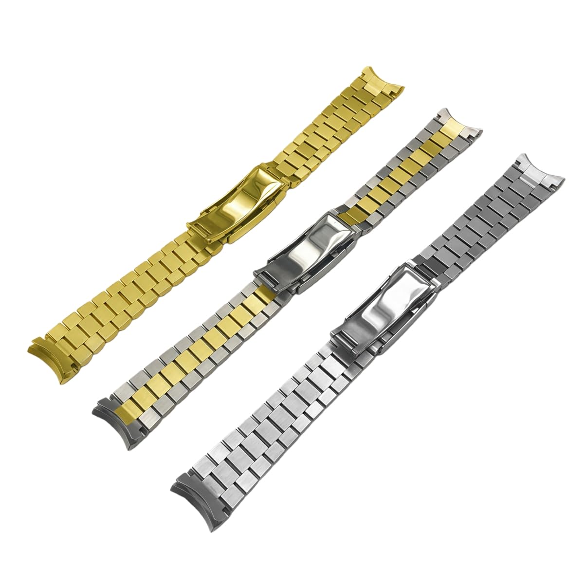 Cinturino Orologio Metallo Banda Ricambio Fibbia Nascosta 20mm 21mm Bracciale Maglie Massiccio per Rolex GMT - Master II - Argento + Oro 20mm