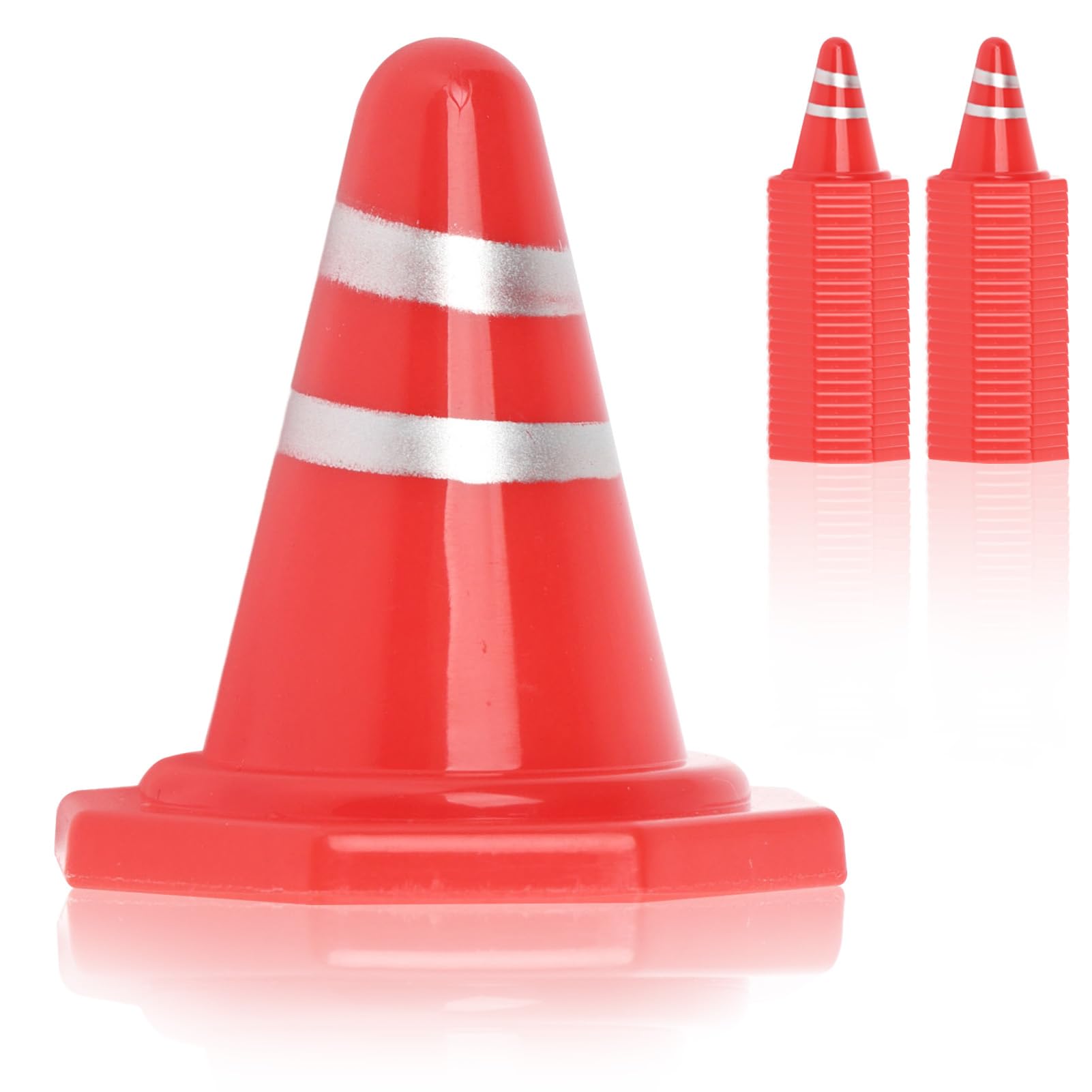 equlup Traffic Cone, 50Pcs Mini Traffic Cone Toys Miniature Traffic Cones Sport Training Agility Marker Cone for Kids Children RC Remote Control Car Football Training