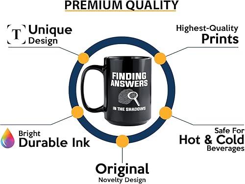 Miniatura 3 de Taza de café detective de 15 onzas, color negro, encontrando respuestas en - oficial de policía policía patrulla detective sheriff aplicación de la