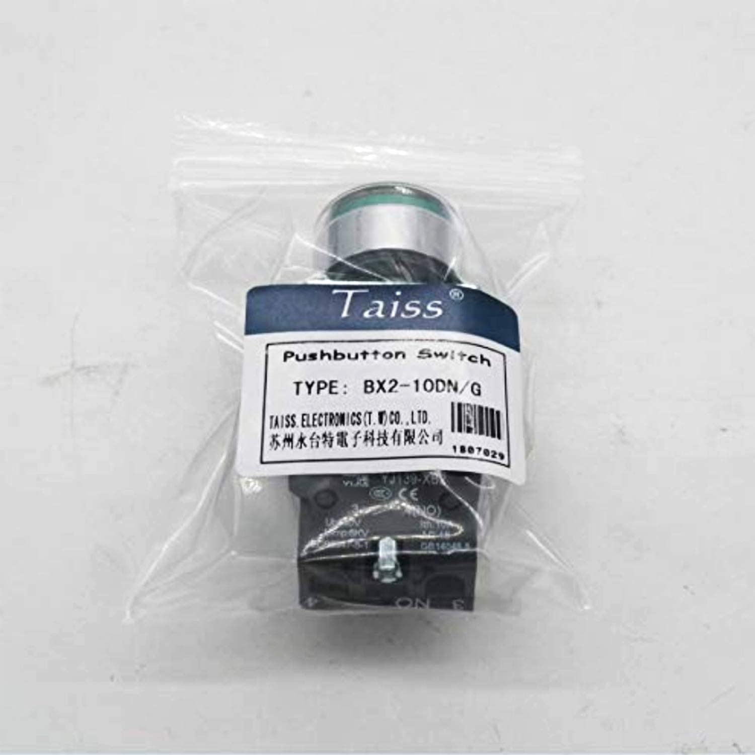 22mm 1 NO Green LED Light Momentary Push Button Switch 440V 10A Pushbutton Switches with Red Light Voltage 110V