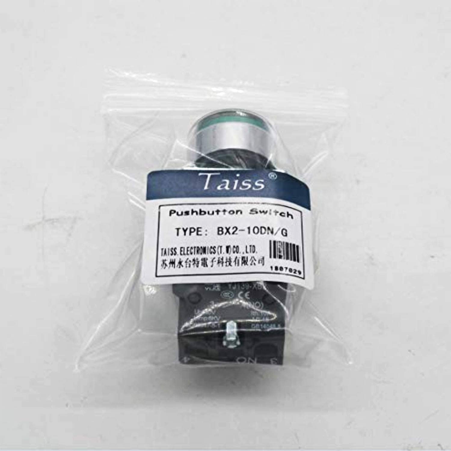 22mm 1 NO interruttore a pulsante momentaneo a luce LED verde 440V 10A interruttori a pulsante con luce rossa tensione 110V