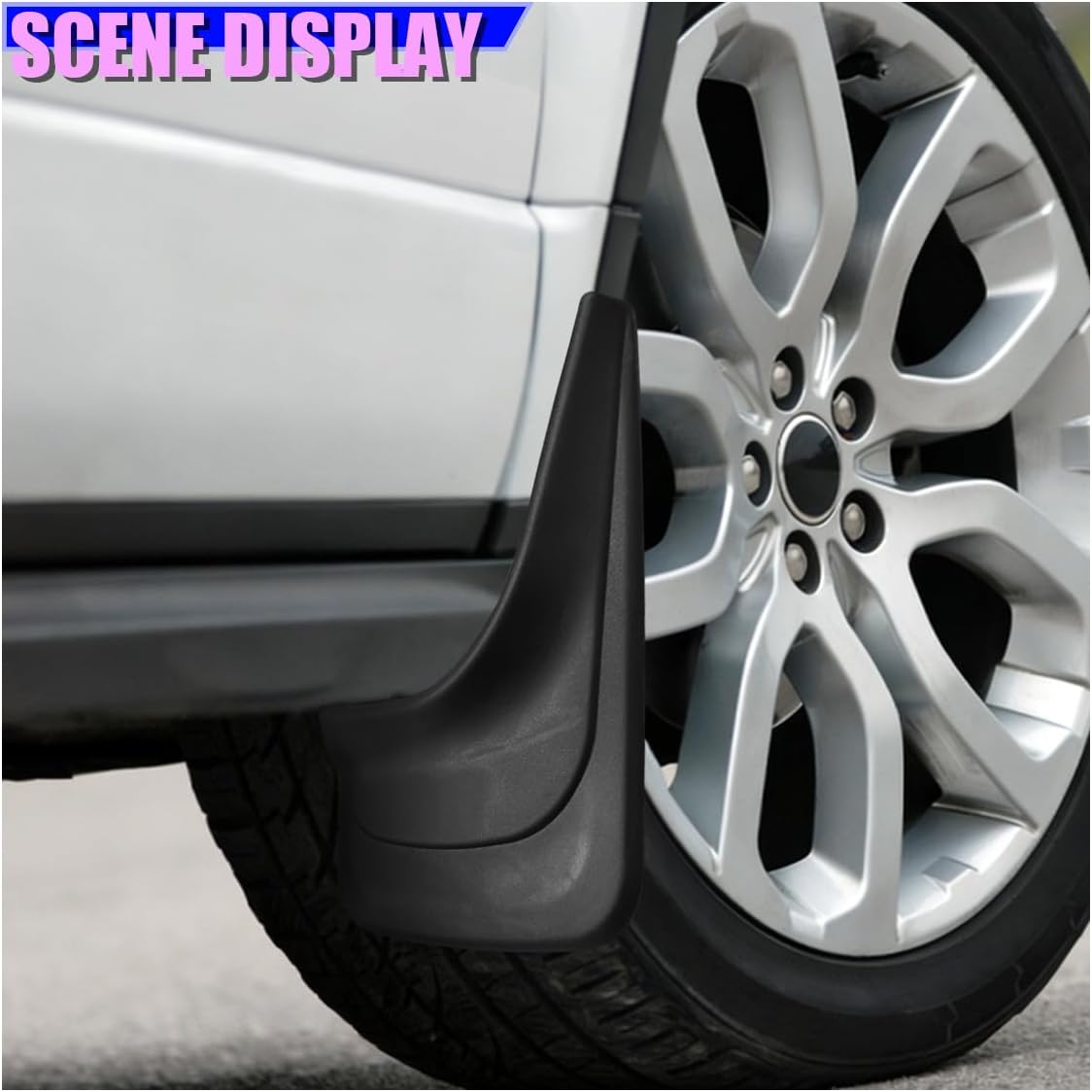 2PCS Car Mud Flaps, 12.12 × 8.46 in Auto Tire Front & Rear Trim, Anti-Scratch & Anti-Collision Vehicle Wheel Splash Guard, Universal Car Protection Accessory for SUV, Truck, Sedan (Black)