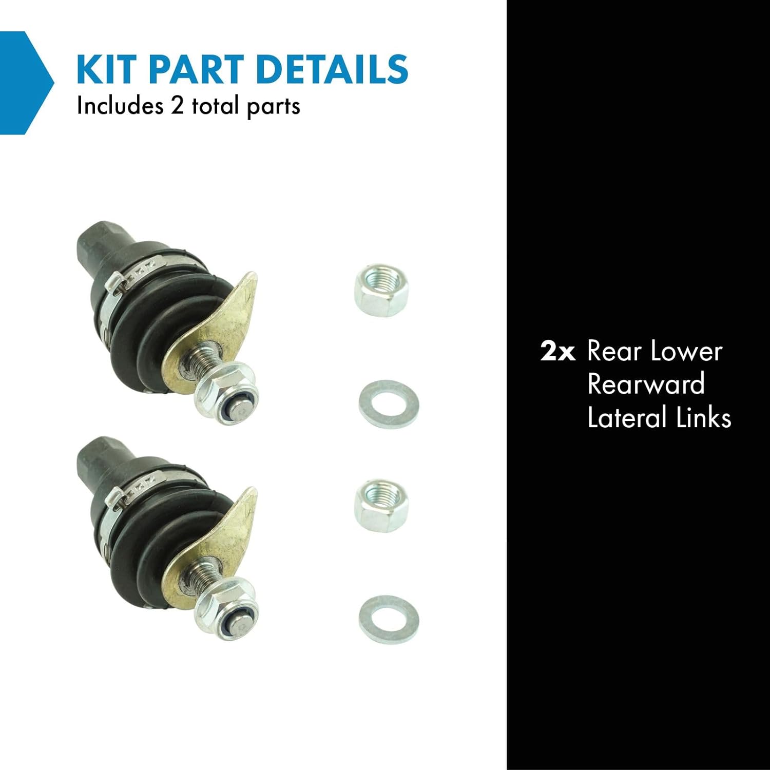 TRQ Rear Inner Toe Lateral Compensator Link Tie Rod Driver Passenger Pair Compatible with 2002-2005 Ford Explorer 2003-2005 Lincoln Aviator Mercury Mountaineer