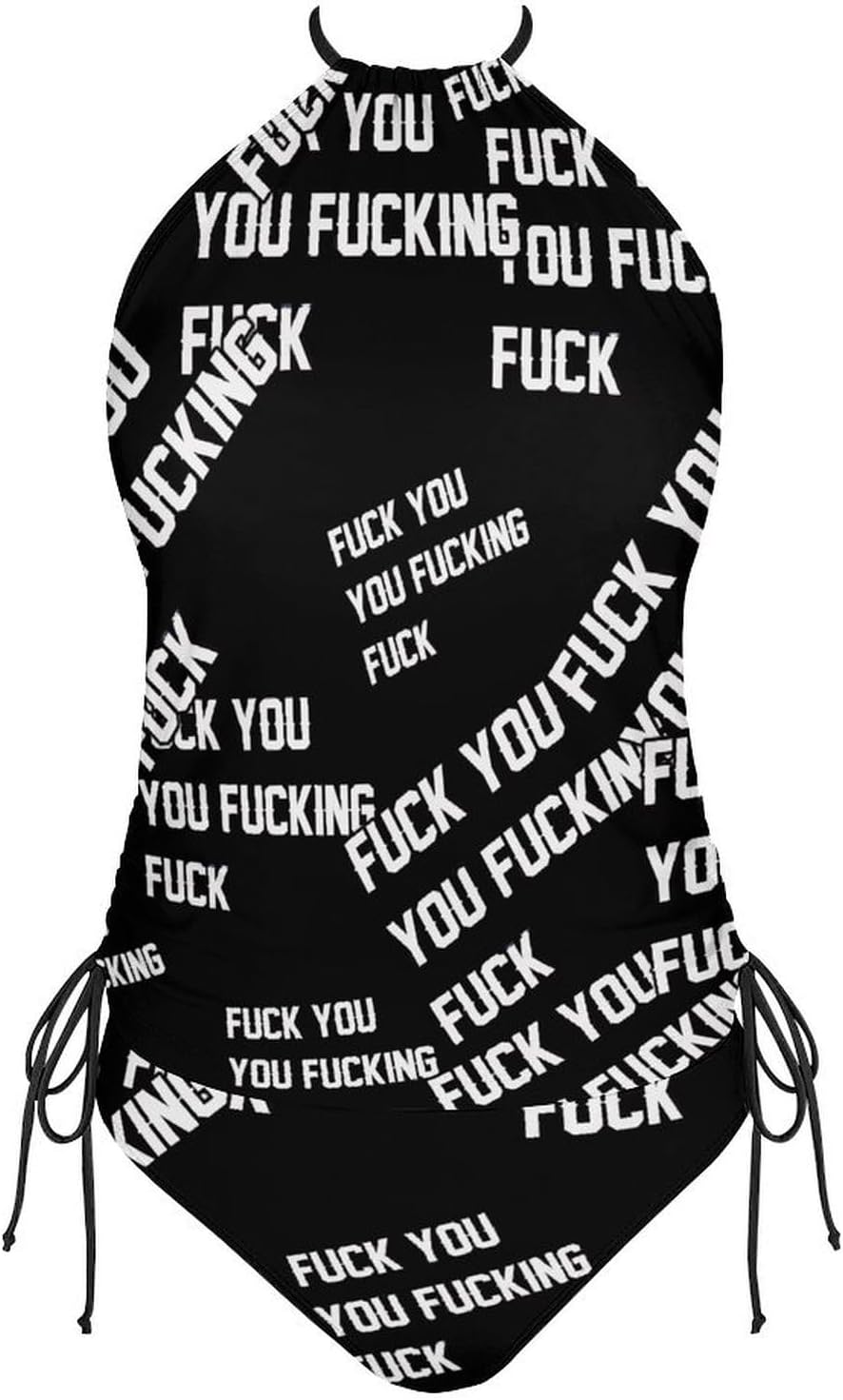 Fuck You You Fucking Fuck Funny Women's String Swimwear Set 2 Pcs Tankini Swimsuits Bathing Suit