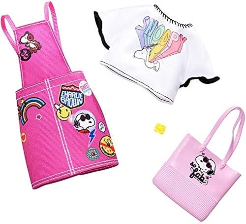 Barbie Ropa: Una camiseta de Snoopy Peanuts & Monos Rosa Muñeca y 2 Accesorios