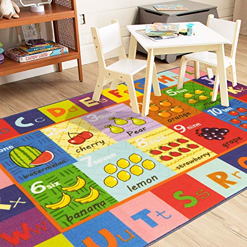 Pauwer Kindertapijt Grappig educatief speelgebied tapijt met antislip rubberen achterkant speeltijd collectie ABC… - Afbeelding 6