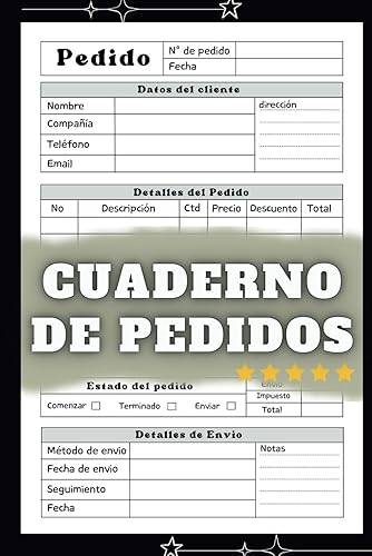 Cuaderno de Pedidos Libro De Registro De Pedidos de Clientes para Empresas Libreta para empresas Organizador de Pedidos de Clientes 102 páginas