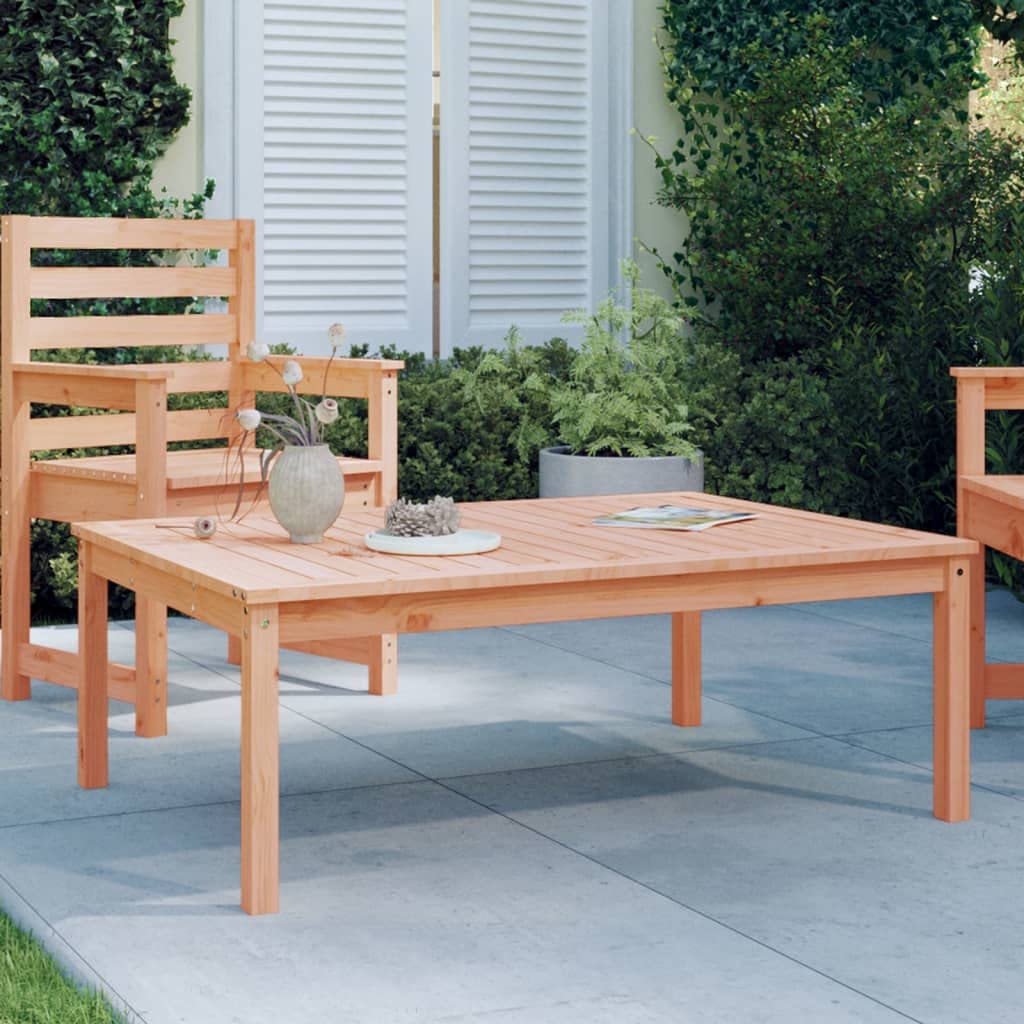 SXZenSpace Solid Douglas Wood Garden Coffee Table 121 x 82.5 45 cm, Untreated Natural Finish, Sturdy Patio Bistro for Balcony, Terrace, Small Outdoor Spaces
