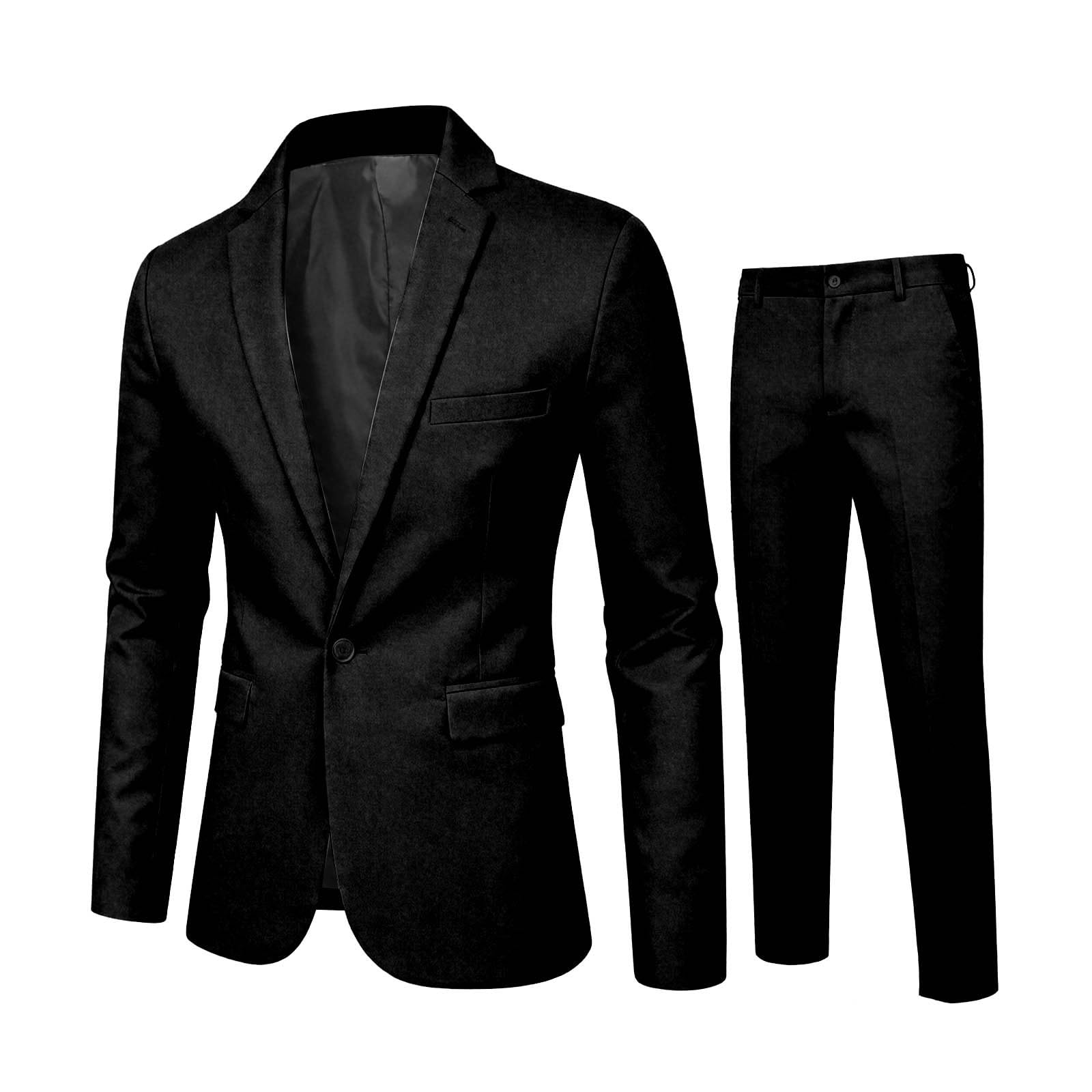 Anzug Herren Anzugblazer Slim Fit mit einem Knopf Jacke Hose Set für Party Hochzeit und Business 2-teiliger Abschlussball Anzüge Blazer & Hosen