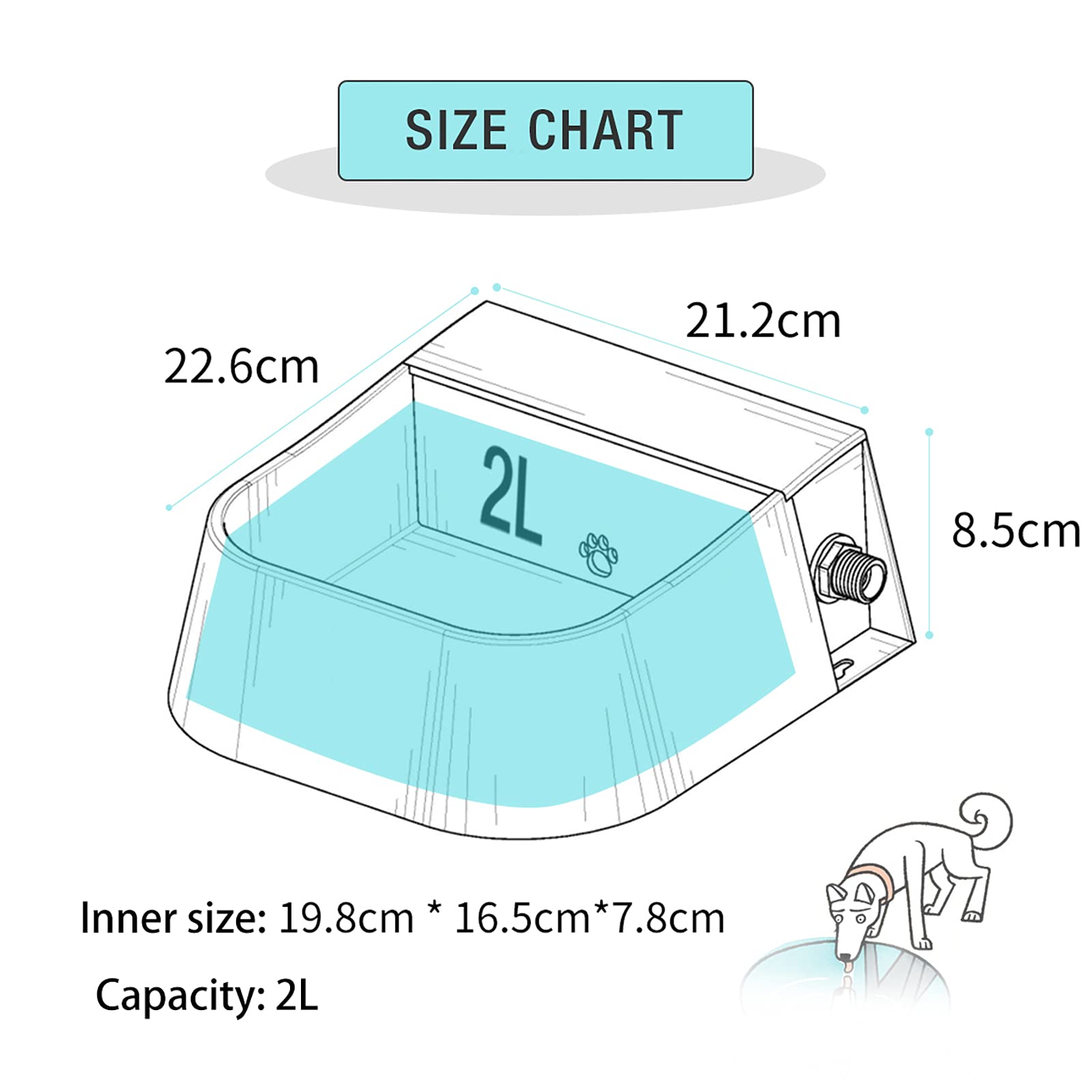 Gamelle d'eau pour chien - Avec valve flottante - Remplissage automatique - Pour chien, chat, lapin, poules