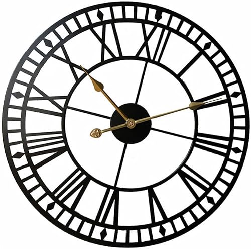 Amosfun 1pc Vintage Wall Clock Large Wall Clock Digital Clock Metal Wall Clock Wall Clock for Home Vintage Decor Large Outdoor Clocks Hanging Clock