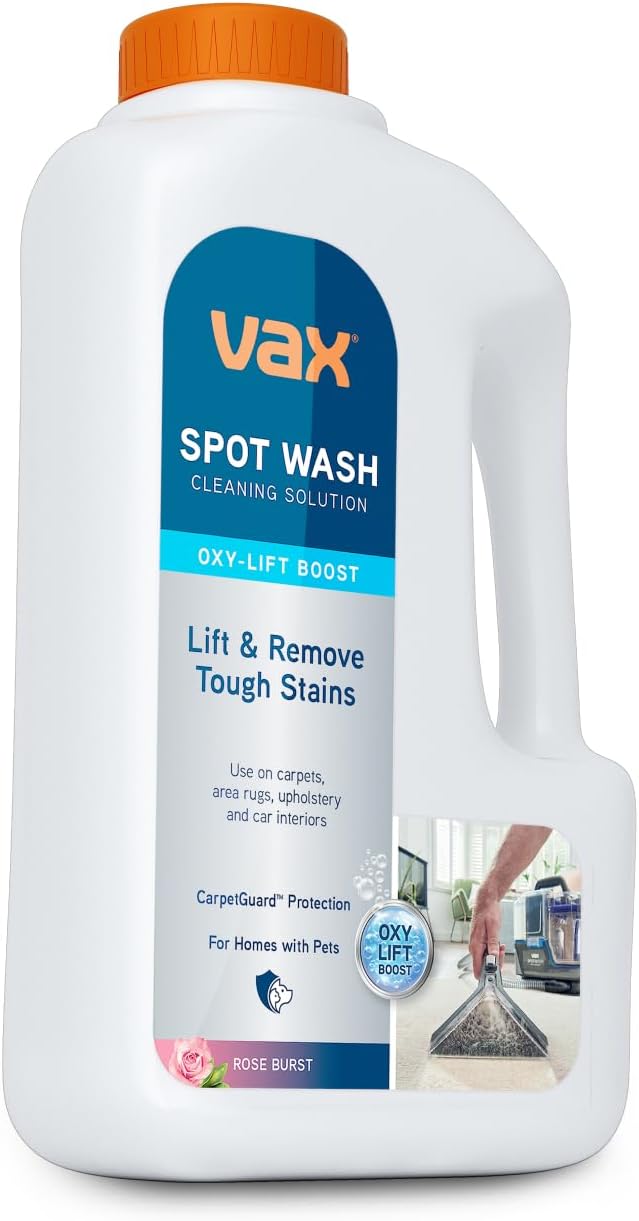 SpotWash Oxy-Lift 1L Spot Cleaning Solution, Upholstery Carpet Stain Remover Shampoo, Rose Burst Scent, Breaks Down and Lifts Tough Stains, 1-9-143111, White