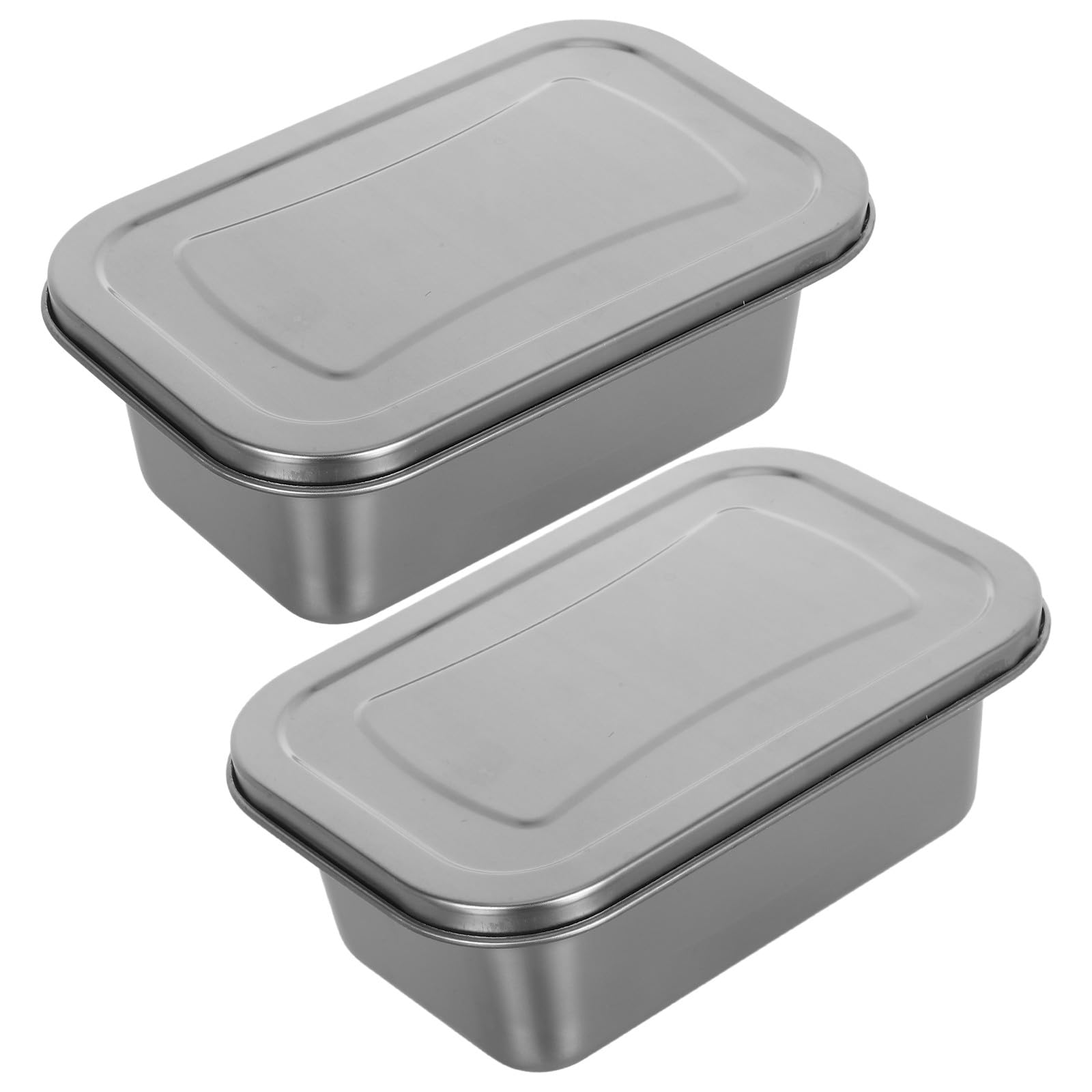 Contenitori Gelato in Acciaio Inox da 1, 2L con Coperchio 2 Pezzi