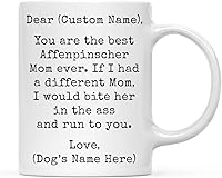 Vista 108 de Andaz Press Taza de café personalizada divertida con texto en inglés "Dog Mom", regalo de broma para la mejor mamá de perro cocker spaniel, muerde