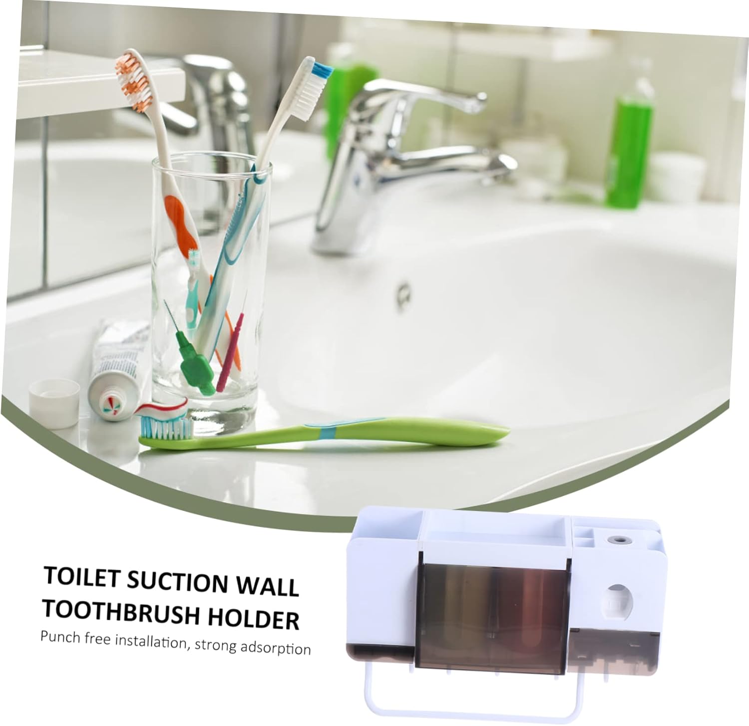 Multifunctional Toothbrush and Toothpaste Holder Set Wall-Mounted Bathroom Organizer for Space Saving Easy Installation and Versatile Use Home Hotel Decor