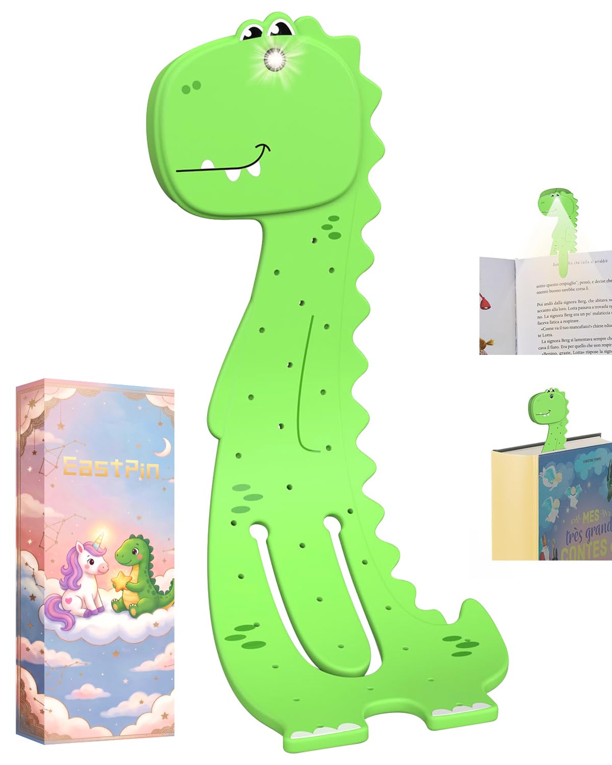 EastPin Nikolaus Geschenke Kinder Leselampe Dino Lesezeichen Leselicht 2in1 | Geschenk Junge 2 3 4 5 6 7 8 9 10+ Jahre Weihnachtsgeschenke Kleine Geschenke für Kinder Wichtelgeschenk Ideen Bett Buchlampe