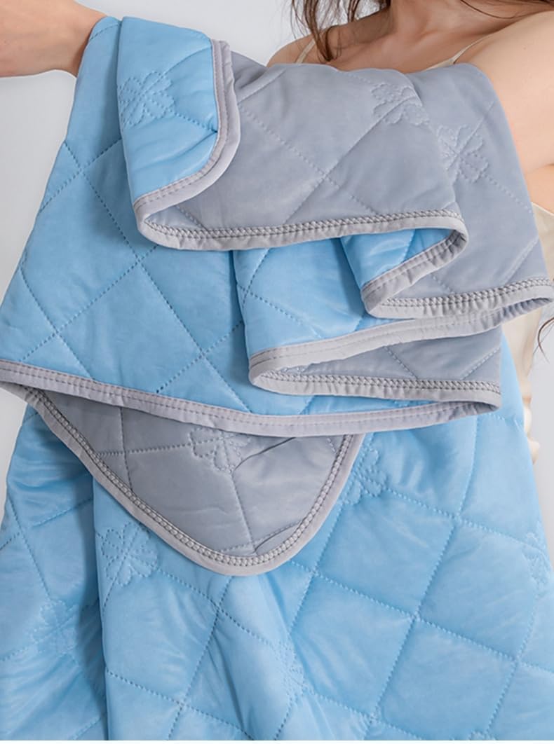 Summer Coverlet Cooling Comfort Breathable Soft Fabric 27.6x39.4 Light Blue