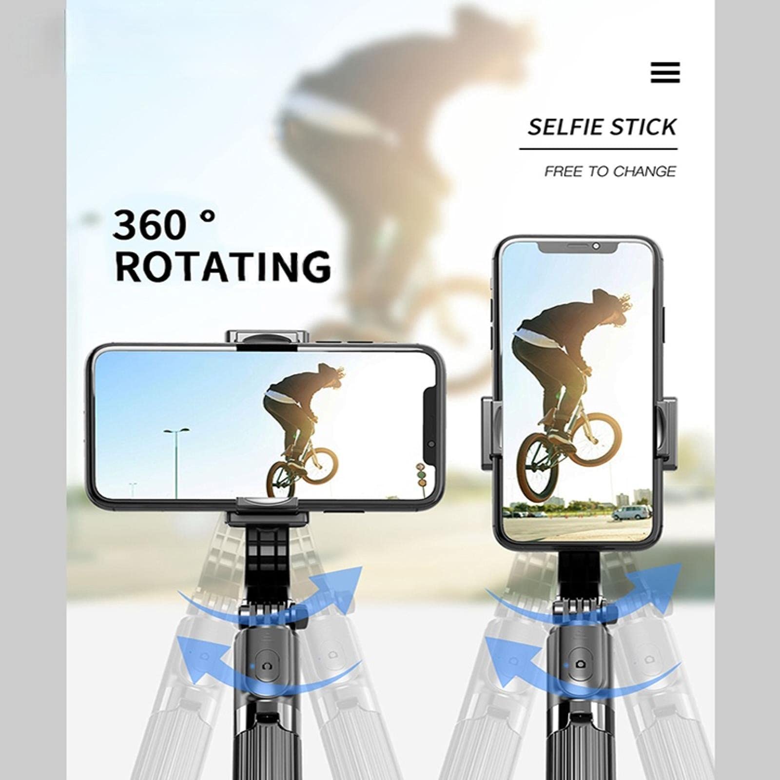 3-osiowy ręczny gimbal stabilizator smartfona do iPhone'a 3 w 1 bezprzewodowy Bluetooth selfie stick tik tok statyw z pilotem
