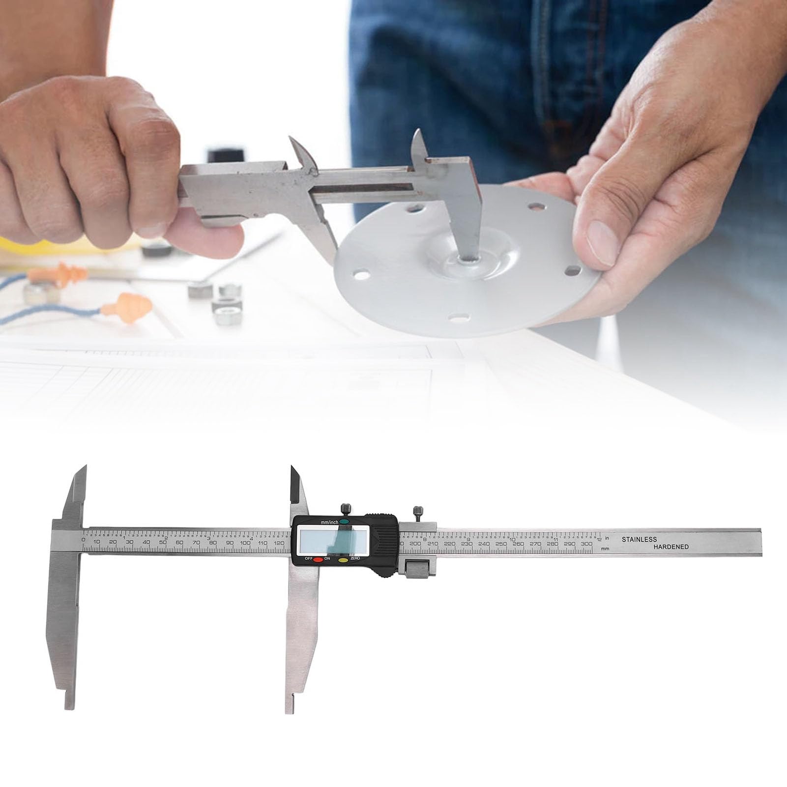 Calibradores Digitales de Acero Inoxidable de Alta Precisión de 0-300 Mm, Herramienta de Medición para Mecánicos y Carpinteros