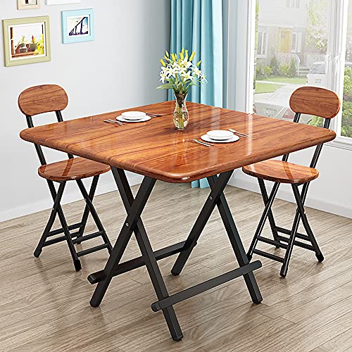 Rukulin Portable Foldable Dining Table Kitchen Table Space Saving Drop Leaf Dinner Table Motorhome Table (Brown) #TOP1