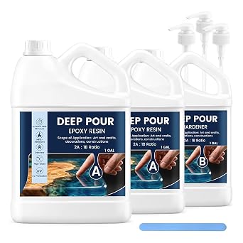 Sudale Deep Pour Epoxy Resin Kit, 3 Gallon 21 Clear Resin for River Tables