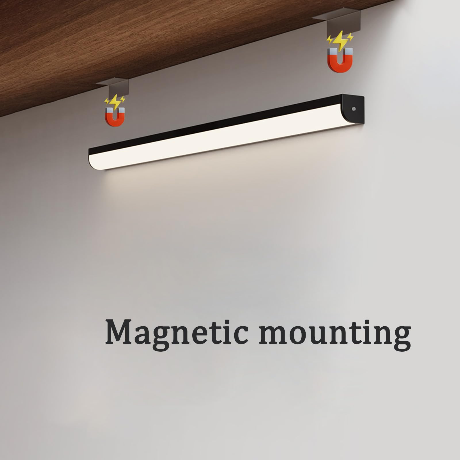 LED Schrankbeleuchtung Akku Wandleuchten mit Fernbedienung Dimmbare Wandbeleuchtung USB Aufladbar Magnetische Wandleuchte Unterbauleuchte Küche Wohnzimmer Schlafzimmer (Weiß,60cm)