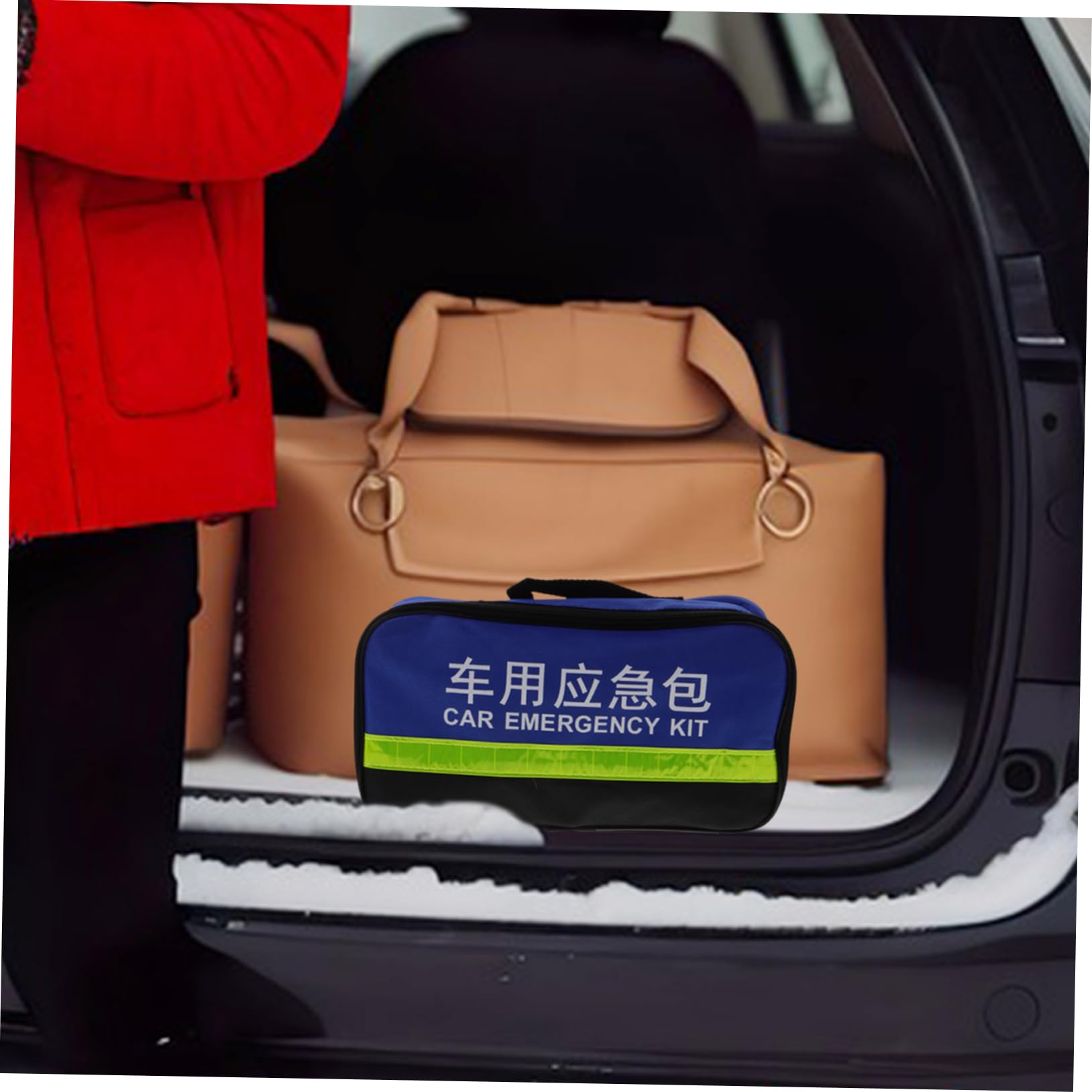 Kit Attrezzi Auto Emergenza in Abs, Gomma e Metallo | Kit di Assistenza Stradale, 8 Pezzi per Ispezioni Veicolo, Accesso Rapido in Viaggio