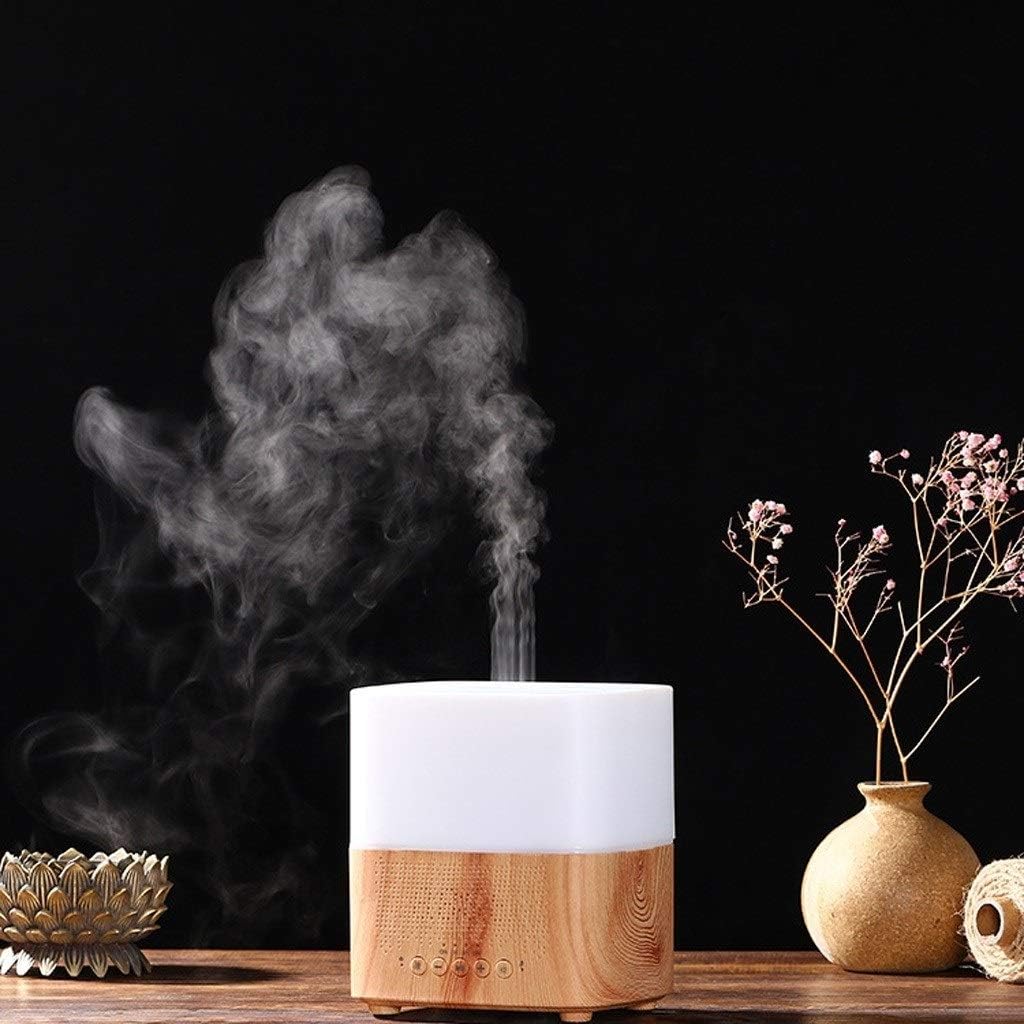 Humidifier Intelligent Clock Bluetooth Audio Aromatherapy Machine Colorful Ultra Wood Grain Humidifier Large Capacity Home Living Room Bedroom Easy to Clean (Color : B)