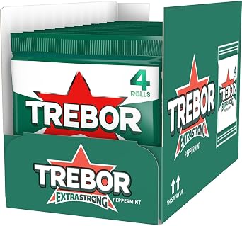 Trebor Extra Strong Peppermint 4 Rolls 165 g (Pack of 12)