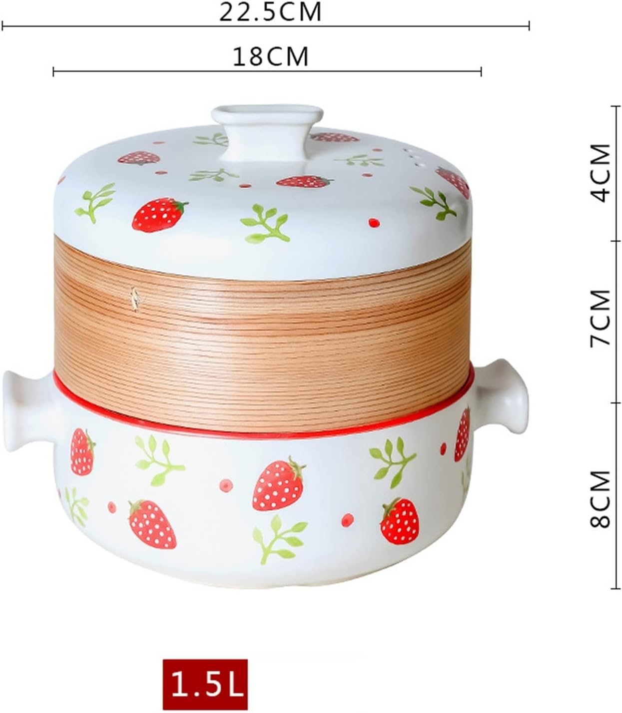 Ceramic Hot Pot, Ceramic Layer Steamer, Stovetop Stew Pot Soup Pot, Hot Pot with Lid, Ideal Kitchenware(1.5L)