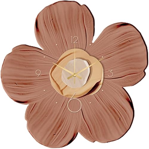 AOKLEY Reloj de pared Night Light Flower Shape Wall Clock Silent No Ticking Daisy Decorative Painting Lighted Art Clock WLED Light for Living Room