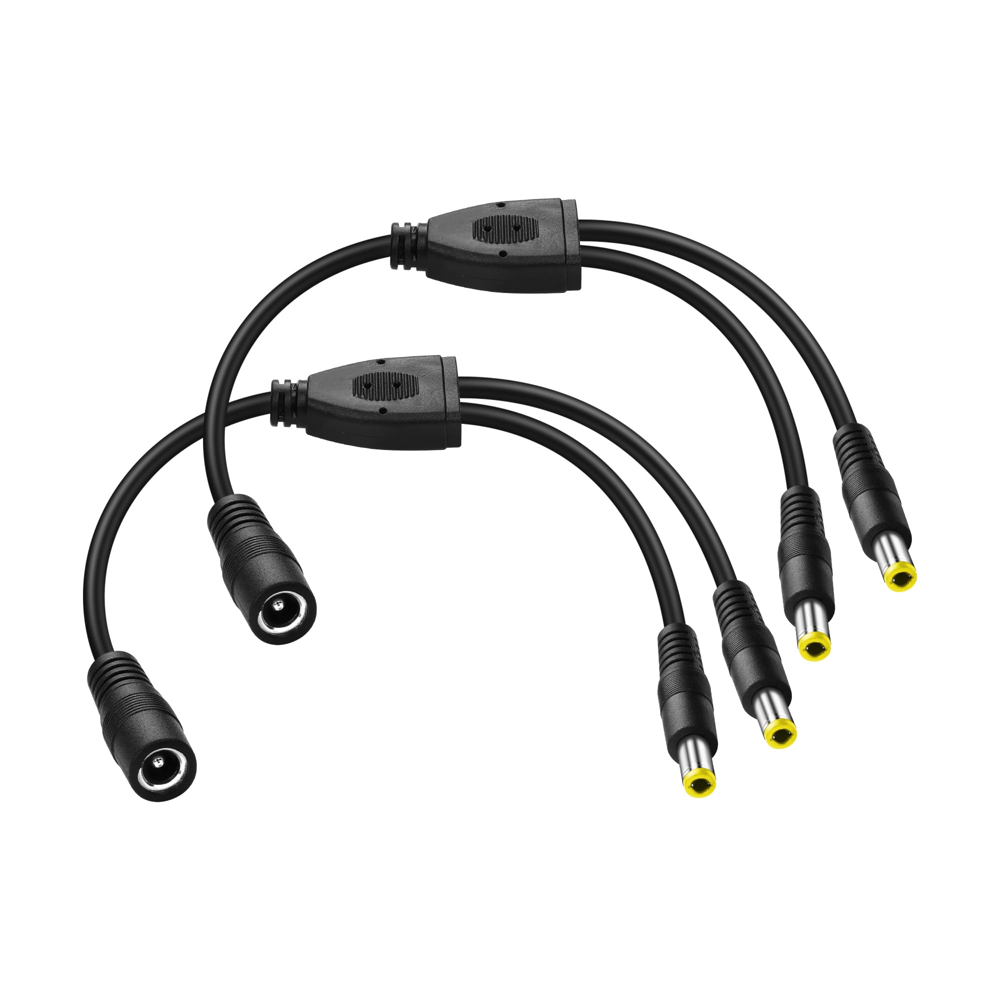 2-pak DC 5,5 x 2,5 mm 1 żeński na 2 męski kabel rozdzielacza zasilacza, kabel adaptera rozdzielacza Y, do kamer CCTV, DVR, listwa świetlna LED (0,3 m)