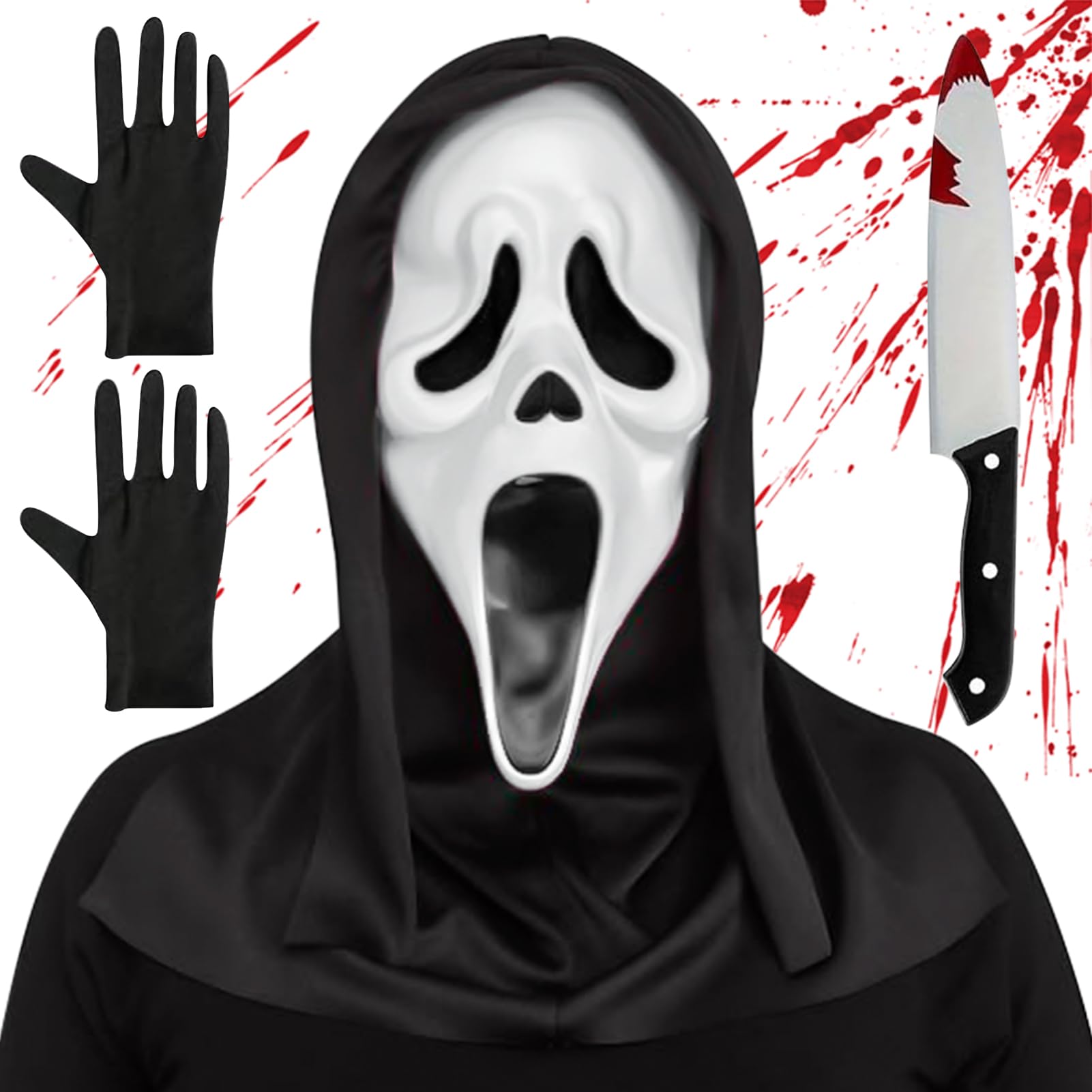 JIASHA Scream Mask - Horror Themed ghostface mask Halloween Costumes