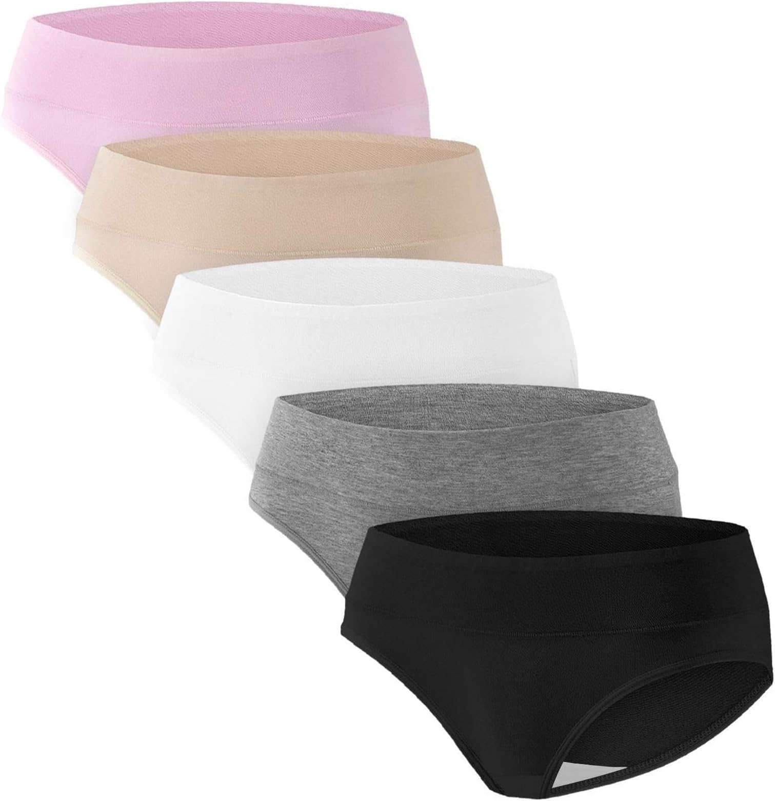 Angelhood Foldable Maternity Underwear for Pregnancy and Postpartum Panties - Under Bump Briefs (Pack of 6, 5, 3)