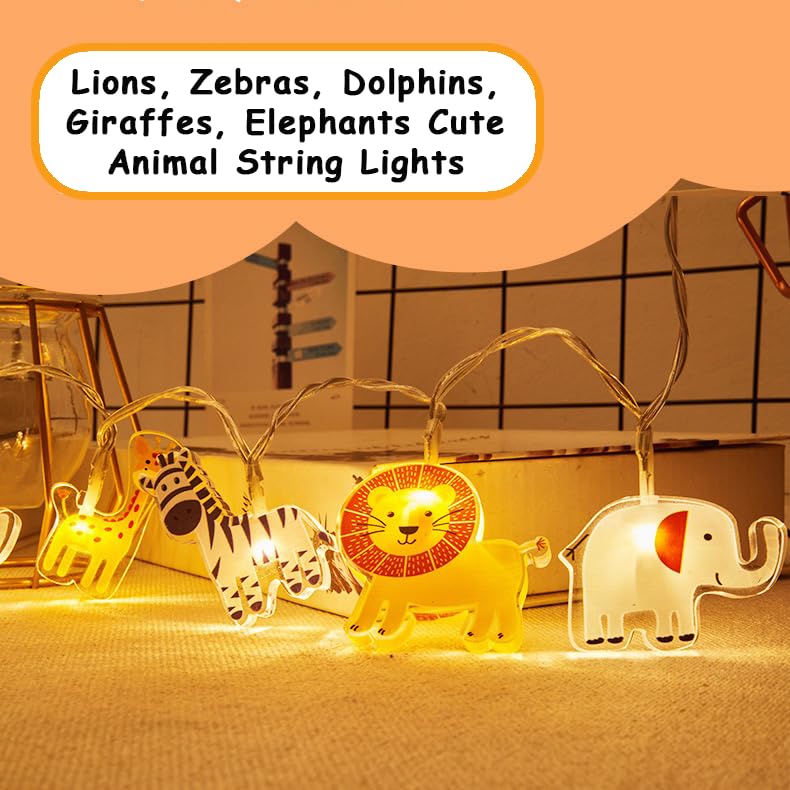 LED-Lichterkette Mit 3D-Tieren – 1,5 M, Warmweiß, Batteriebetrieben, Für Kinderzimmer & Deko