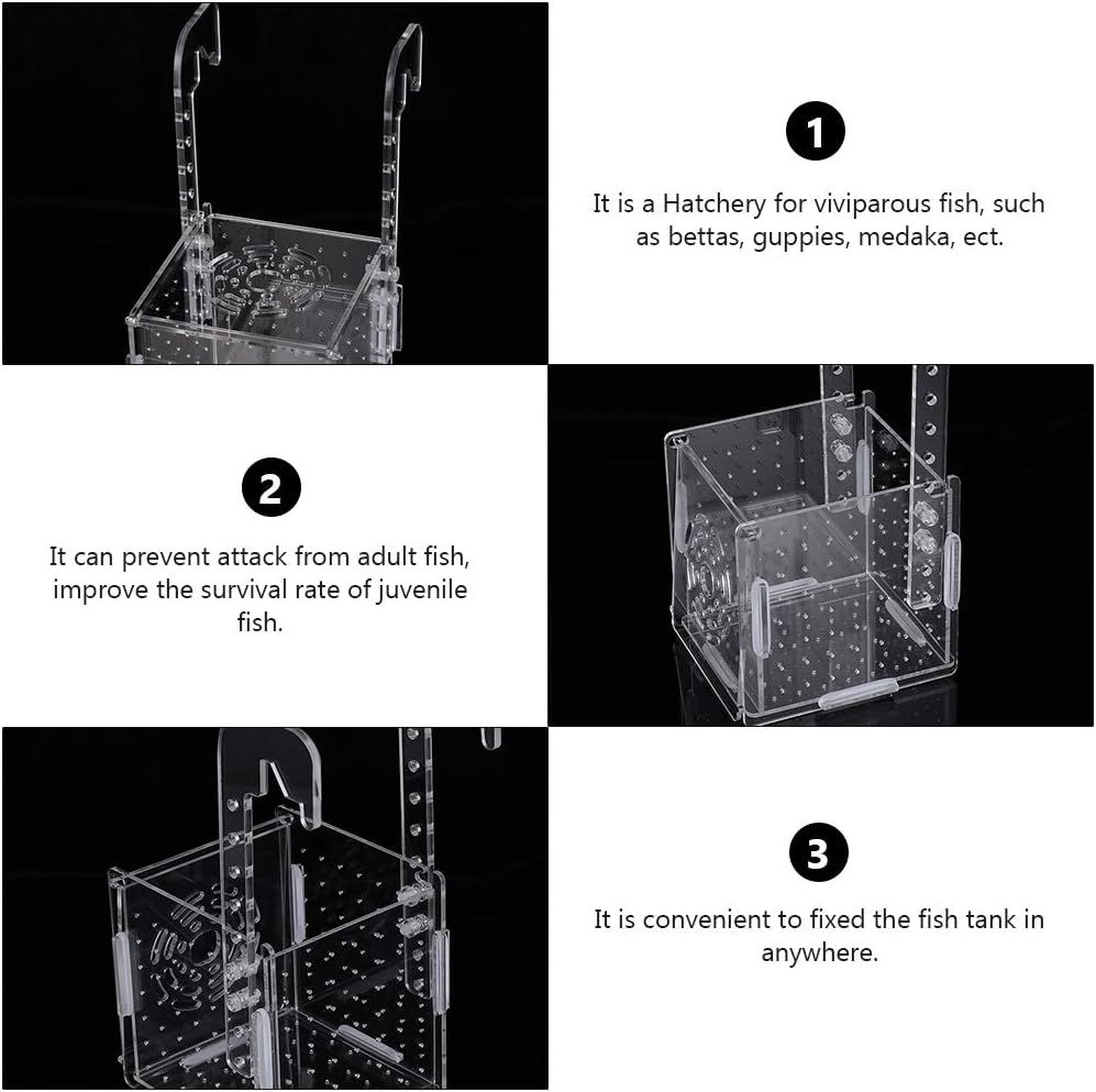2pcs Box Breeding Box Fish Hatching Boxes Aquarium Incubator Aquarium Hanging Tank Fish Incubator Fish Hanging Tank Acrylic Aquarium Tank Transparent Fish Tank